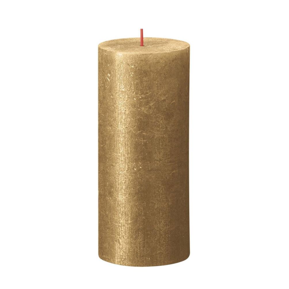 Bolsius Gold Rustic Shimmer Metallic Pillar Candle 19cm x 7cm £8.99